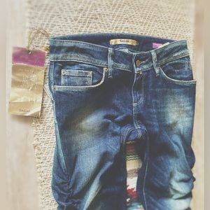 Salsa Push Up Wonder Skinny Jeans Dark Distressed 27 NWT